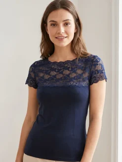 Esse Speroni Maglia manica corta donna con pizzo