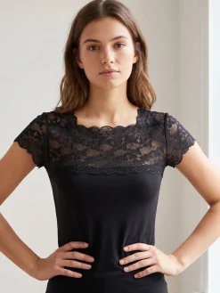 Esse Speroni Maglia manica corta donna con pizzo