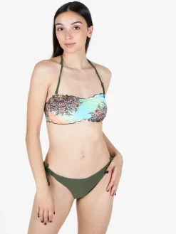 Farfala Fiore Bikini donna a fascia con coppe imbottite e brasilana