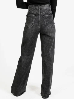 Farfallina Jeans donna a vita alta con finale a zampa - nero