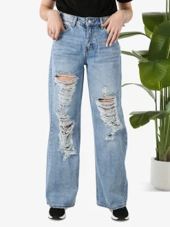 Farfallina Jeans donna con strappi a gamba larga - jeans