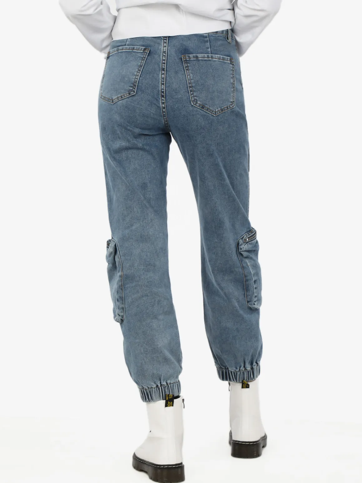 Farfallina Jeans donna multitasche con polsini
