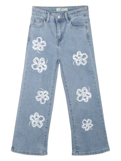 Fashion Jeans Jeans da bambina a gamba larga con stampe