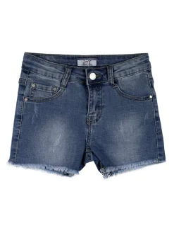 Fashion Jeans Shorts bambina in denim con stampe sul retro