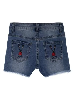 Fashion Jeans Shorts bambina in denim con stampe sul retro