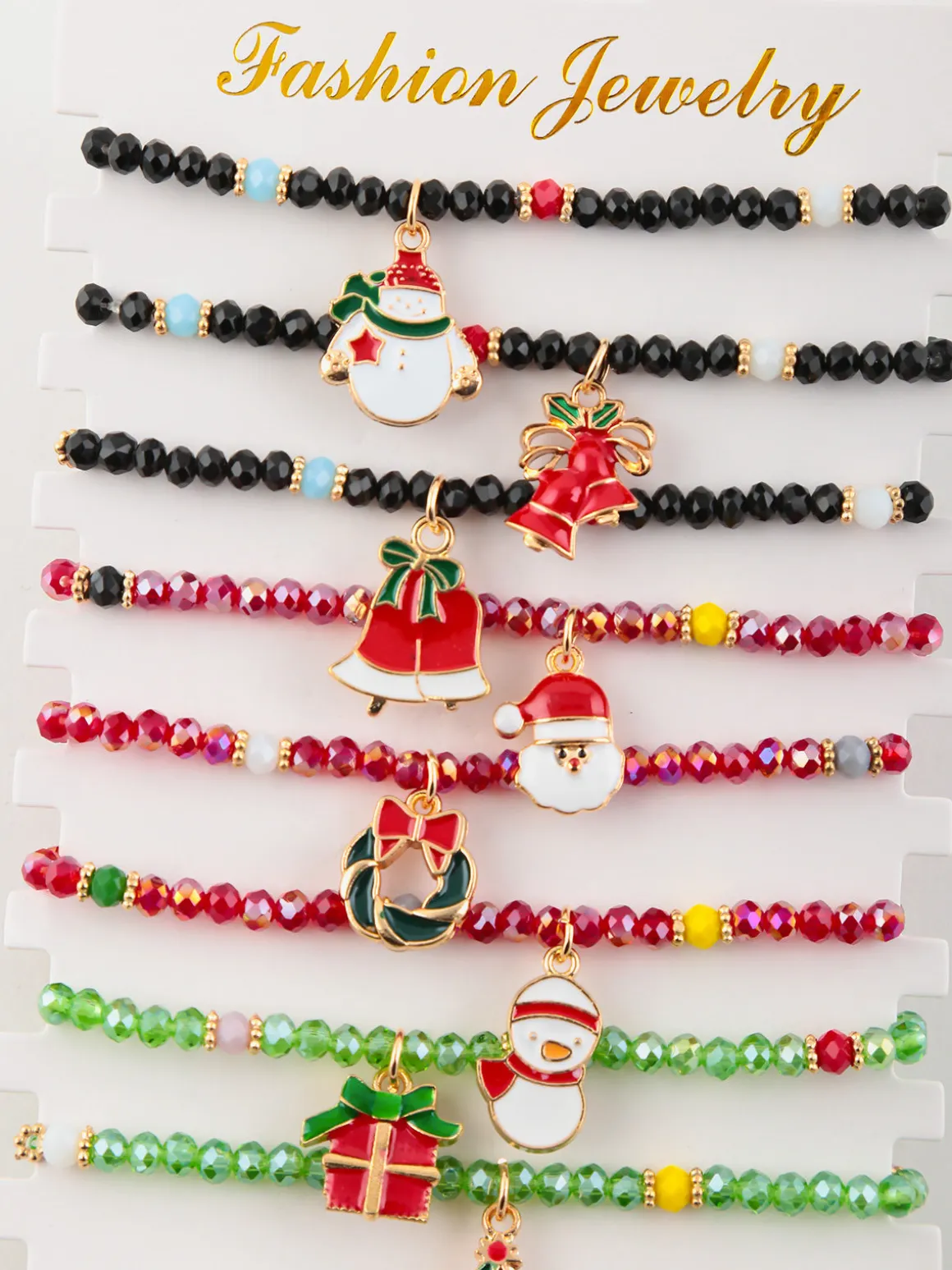 Fashion Jewrly Braccialetti con perline colorate. Confezione da 12