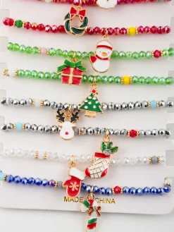 Fashion Jewrly Braccialetti con perline colorate. Confezione da 12