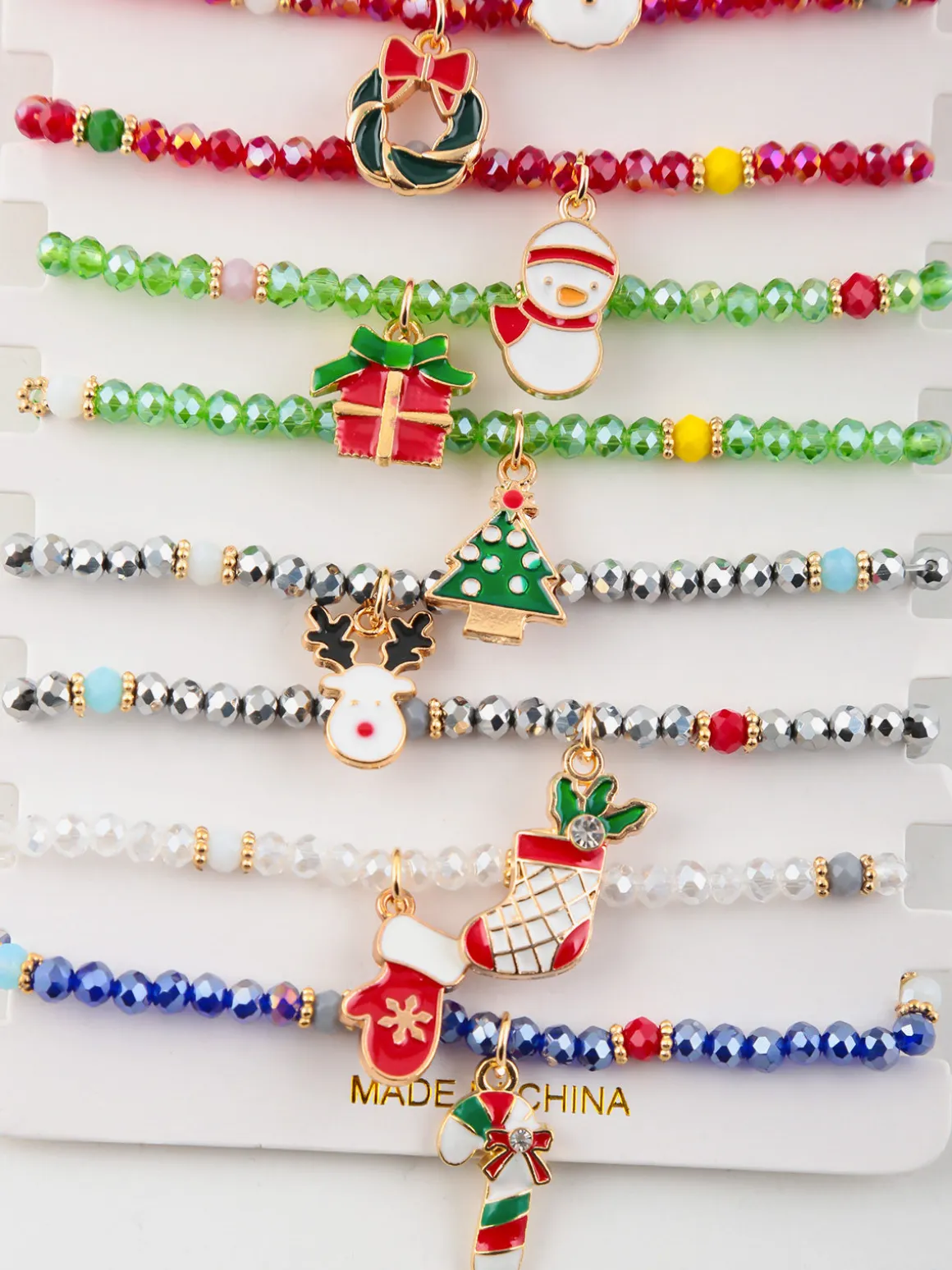 Fashion Jewrly Braccialetti con perline colorate. Confezione da 12