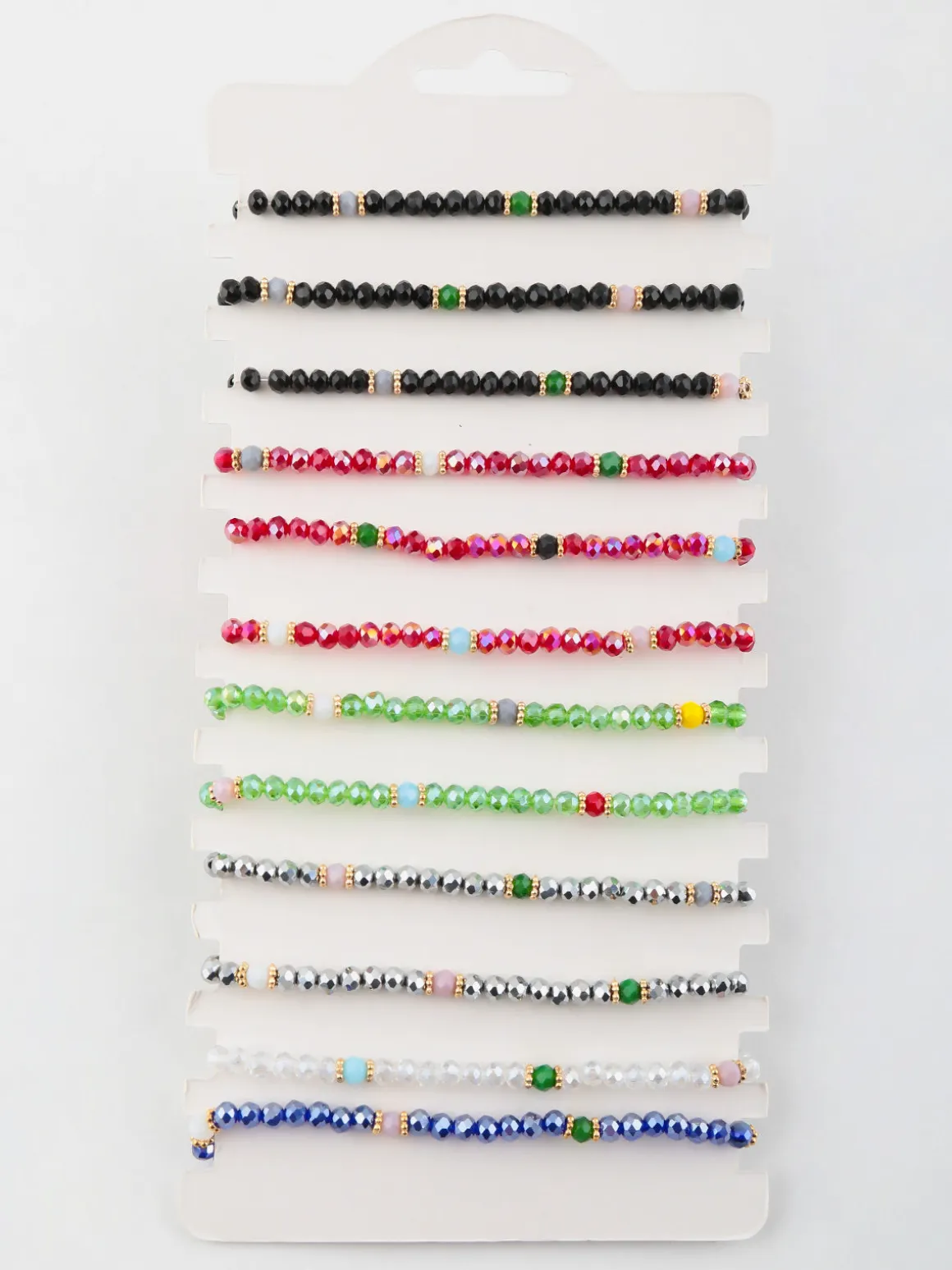 Fashion Jewrly Braccialetti con perline colorate. Confezione da 12