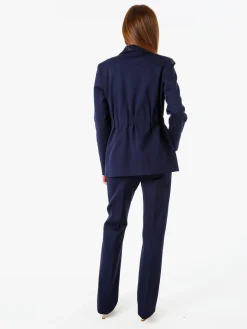Fast Fashion Completo elegante da donna con blazer e pantaloni con finale a zampa - blu