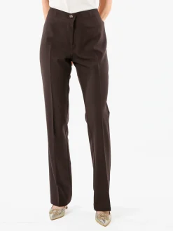 Fast Fashion Completo elegante da donna con blazer a doppiopetto e pantaloni a gamba dritta - moro
