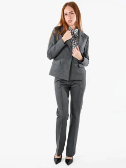Fast Fashion Completo elegante da donna con blazer e pantaloni con finale a zampa - grigio