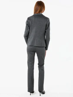 Fast Fashion Completo elegante da donna con blazer e pantaloni con finale a zampa - grigio