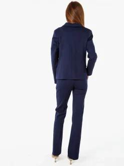 Fast Fashion Completo elegante da donna con blazer e pantaloni con finale a zampa - blu