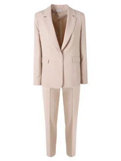 Fast Fashion Completo elegante da donna con blazer e pantaloni a gamba dritta - beige