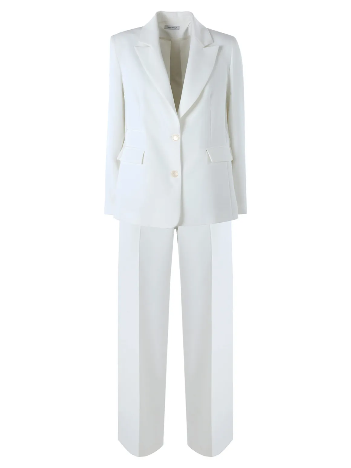 Fast Fashion Completo elegante da donna con blazer e pantaloni a gamba larga - panna