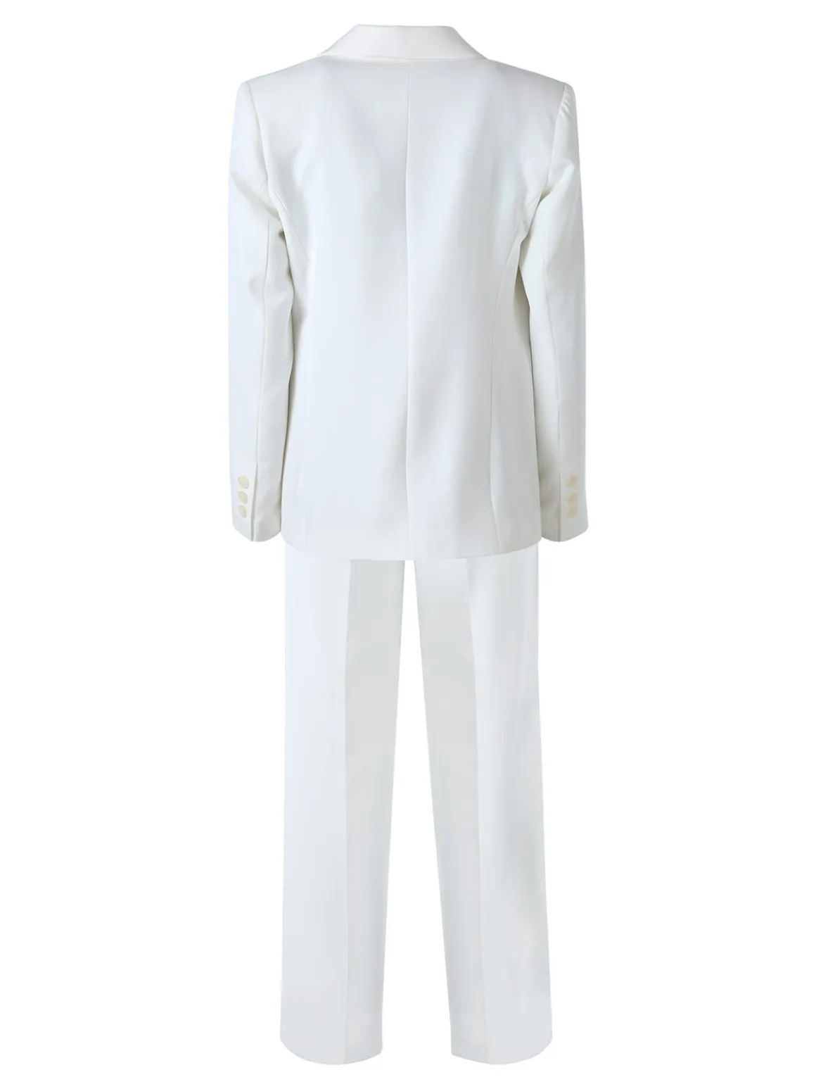 Fast Fashion Completo elegante da donna con blazer e pantaloni a gamba larga - panna