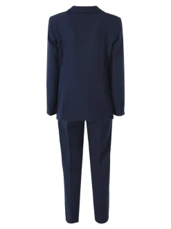 Fast Fashion Completo elegante da donna con blazer e pantaloni a gamba dritta - blu