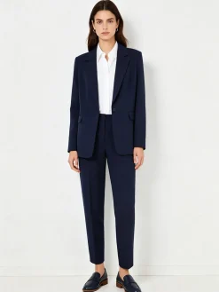 Fast Fashion Completo elegante da donna con blazer e pantaloni a gamba dritta - blu