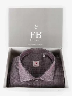 Fb Camicia da uomo slim fit a fantasia