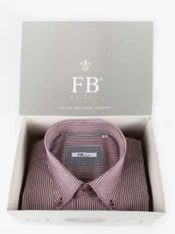 Fb Camicia slim fit da uomo a righe