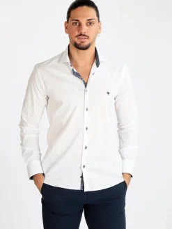 Fb Camicia uomo slim fit a maniche lunghe