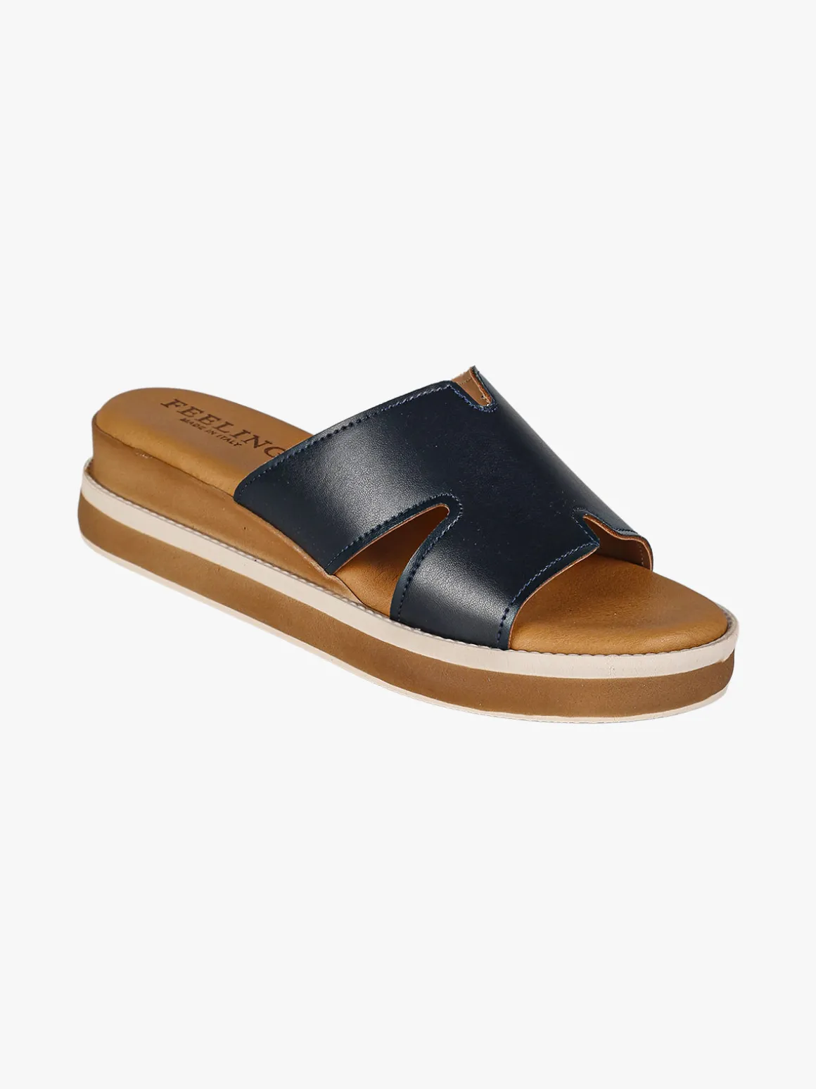 Feeling Ciabatte donna con platform - blu scuro