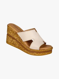 Feeling Ciabatte donna con zeppa e plateau - beige