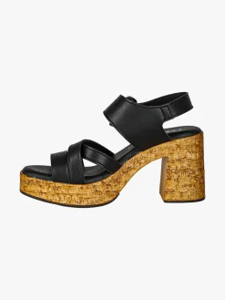 Feeling Sandali donna con fibbia tacco largo e plateau - nero