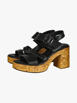 Feeling Sandali donna con fibbia tacco largo e plateau - nero