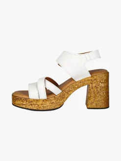 Feeling Sandali donna con fibbia tacco largo e plateau - bianco