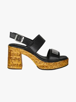 Feeling Sandali donna con tacco largo e plateau - nero