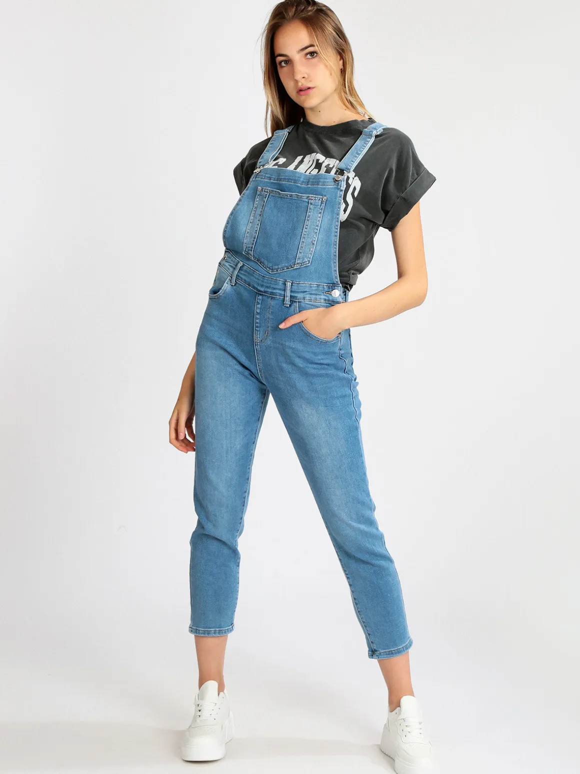 Fionina Jeans Salopette donna in jeans bolla