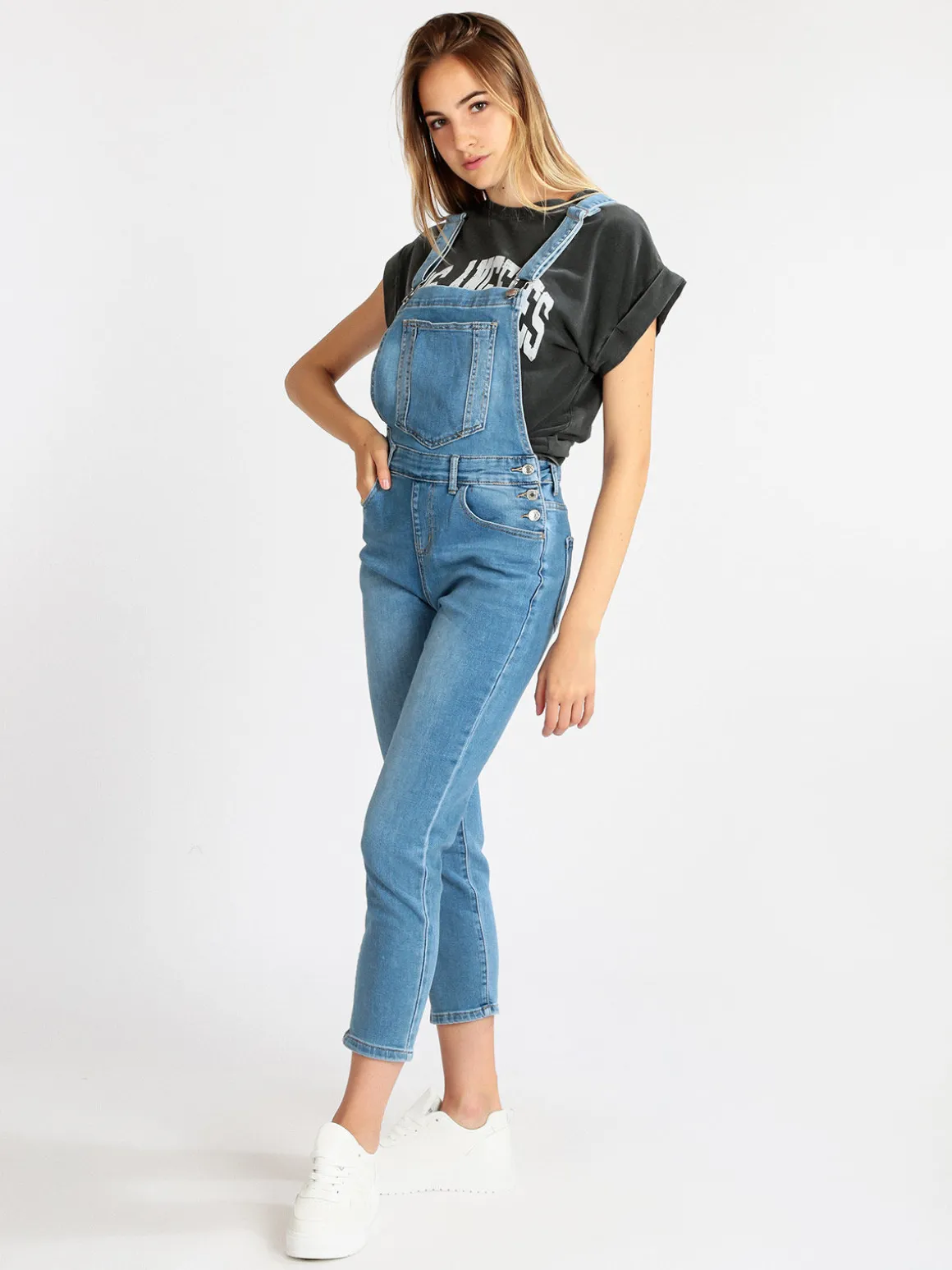 Fionina Jeans Salopette donna in jeans bolla