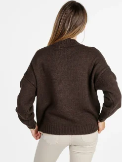 Firenze Maglione donna con dettagli lurex - moro
