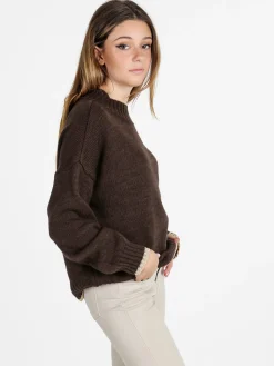 Firenze Maglione donna con dettagli lurex - moro