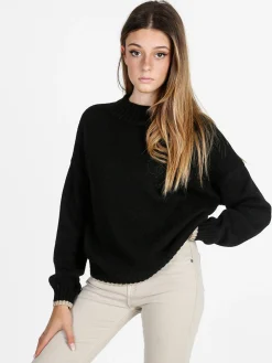 Firenze Maglione donna con dettagli lurex - nero
