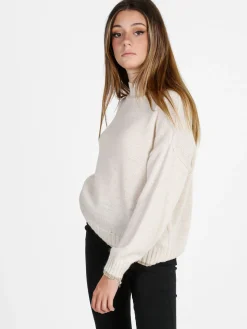 Firenze Maglione donna con dettagli lurex - panna