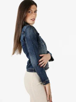 Flex Moda Giacca in jeans da donna con borchie - jeans