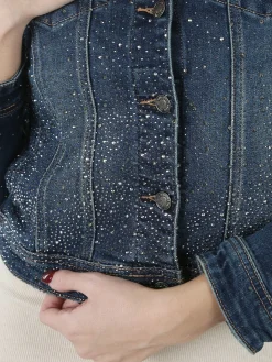 Flex Moda Giacca in jeans da donna con borchie - jeans