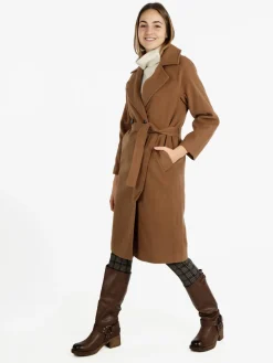Flight Finery Cappotto lungo da donna a doppiopetto misto lana
