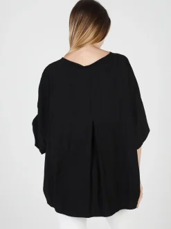 Floria Blusa donna oversize con maniche corte a pipistrello