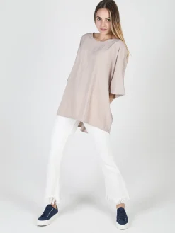 Floria Blusa donna oversize con maniche corte a pipistrello