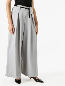 Floria Pantaloni a palazzo da donna con cintura sottile - grigio