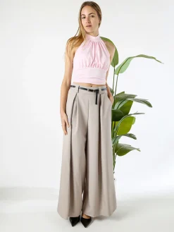 Floria Pantaloni a palazzo da donna con cintura sottile