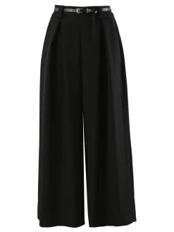 Floria Pantaloni a palazzo da donna con cintura sottile - nero