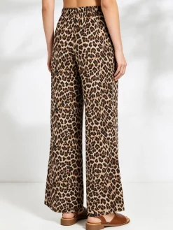 Floria Pantaloni donna maculati a gamba larga - multicolore