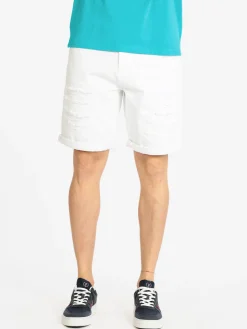 Frankie Malone Bermuda in jeans con strappi da uomo