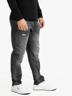 Frankie Malone Jeans grigio da uomo con strappi