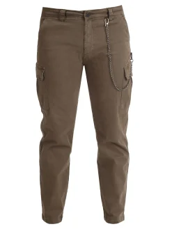 Frankie Malone Pantaloni cargo da uomo con catena